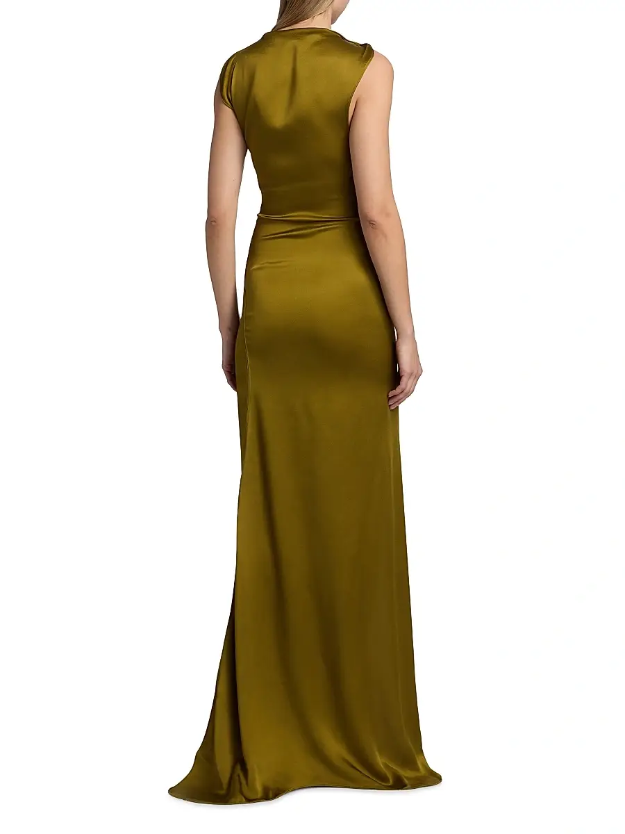 Victoria Beckham Women's Satin Cord Split Side Gown | Thumbnail 5