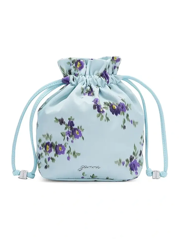Ganni Women's Logo Floral Pouch