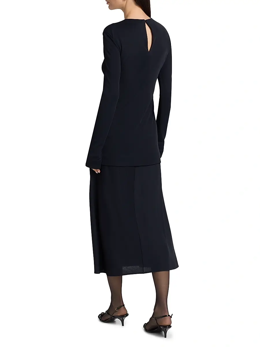 Jil Sander Women's Layered Drop-Waist Midi-Dress | Thumbnail 5 Jil Sander Women's Layered Drop-Waist Midi-Dress | Thumbnail 5