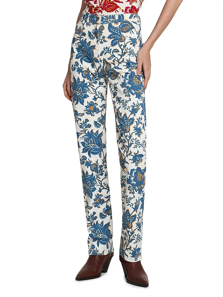 Etro Women's Floral Straight-Leg Mid-Rise Jeans | Thumbnail 3 Etro Women's Floral Straight-Leg Mid-Rise Jeans | Thumbnail 3