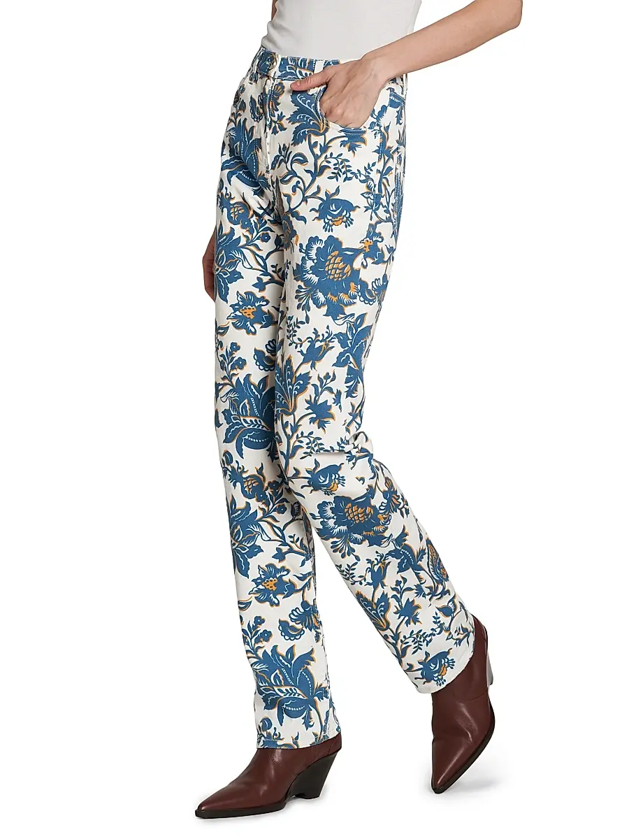 Etro Women's Floral Straight-Leg Mid-Rise Jeans | Thumbnail 4 Etro Women's Floral Straight-Leg Mid-Rise Jeans | Thumbnail 4