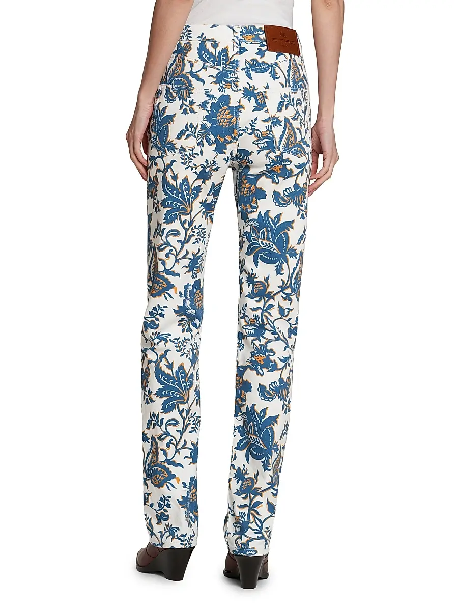 Etro Women's Floral Straight-Leg Mid-Rise Jeans | Thumbnail 5 Etro Women's Floral Straight-Leg Mid-Rise Jeans | Thumbnail 5