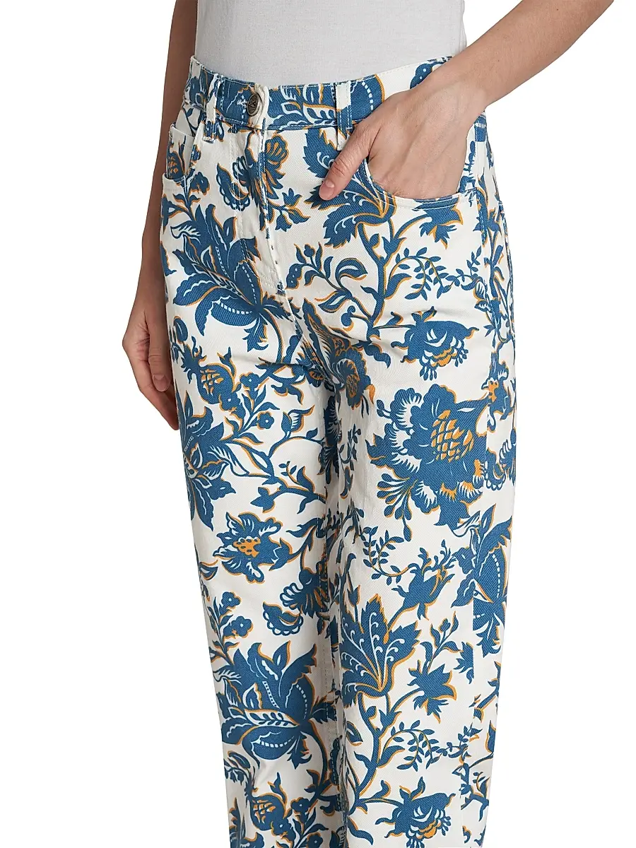 Etro Women's Floral Straight-Leg Mid-Rise Jeans | Thumbnail 6 Etro Women's Floral Straight-Leg Mid-Rise Jeans | Thumbnail 6
