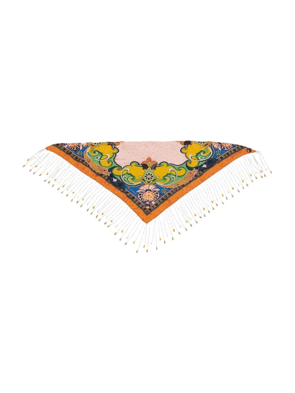 Women's Printed Fringed Silk Bandana