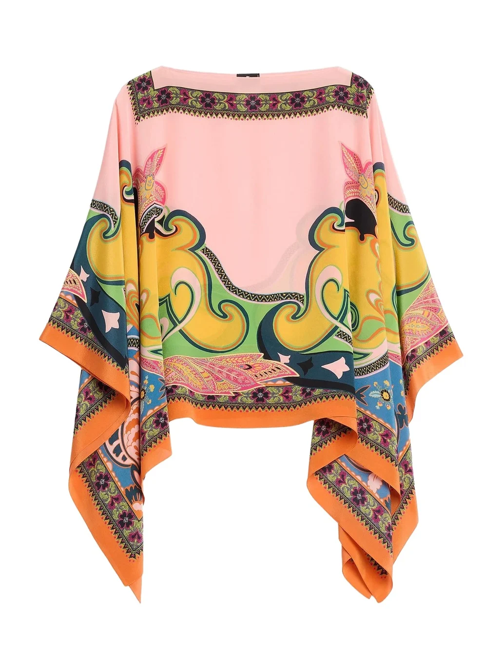 Women's Printed Silk Poncho Women's Printed Silk Poncho