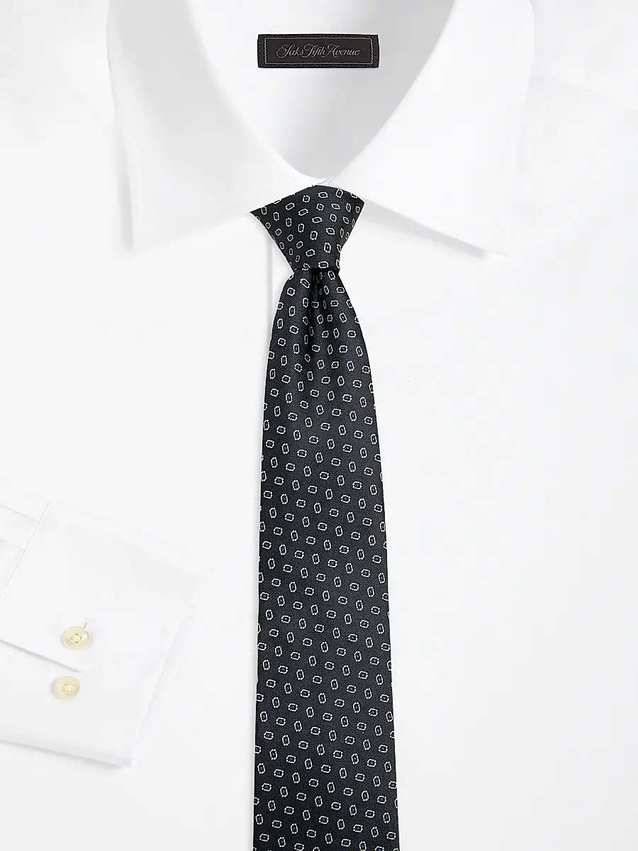 Emporio Armani Men's Medallion Jacquard Silk Tie | Thumbnail 2 Emporio Armani Men's Medallion Jacquard Silk Tie | Thumbnail 2