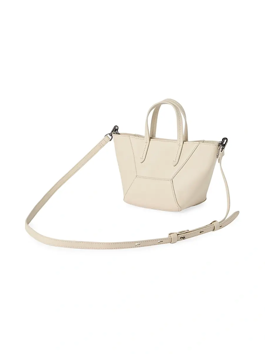 Brunello Cucinelli Women's Duo Mini Top Handle Bag in Calfskin with Monili | Thumbnail 3 Brunello Cucinelli Women's Duo Mini Top Handle Bag in Calfskin with Monili | Thumbnail 3