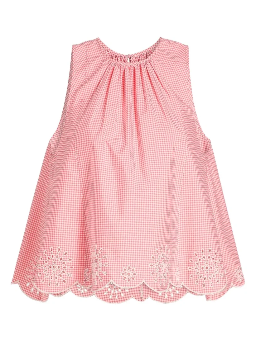 Cinq à Sept Women's Jessa Gingham Eyelet Cotton-Blend Top