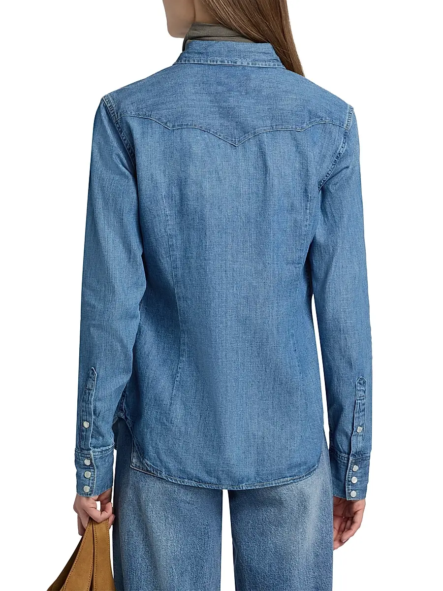Polo Ralph Lauren Women's Western Denim Button-Front Shirt | Thumbnail 5 Polo Ralph Lauren Women's Western Denim Button-Front Shirt | Thumbnail 5