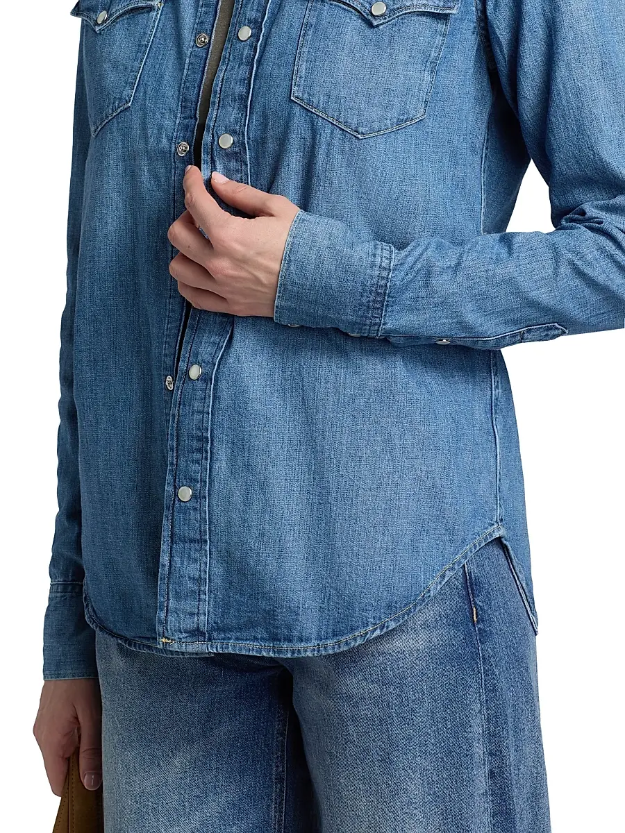 Polo Ralph Lauren Women's Western Denim Button-Front Shirt | Thumbnail 6 Polo Ralph Lauren Women's Western Denim Button-Front Shirt | Thumbnail 6