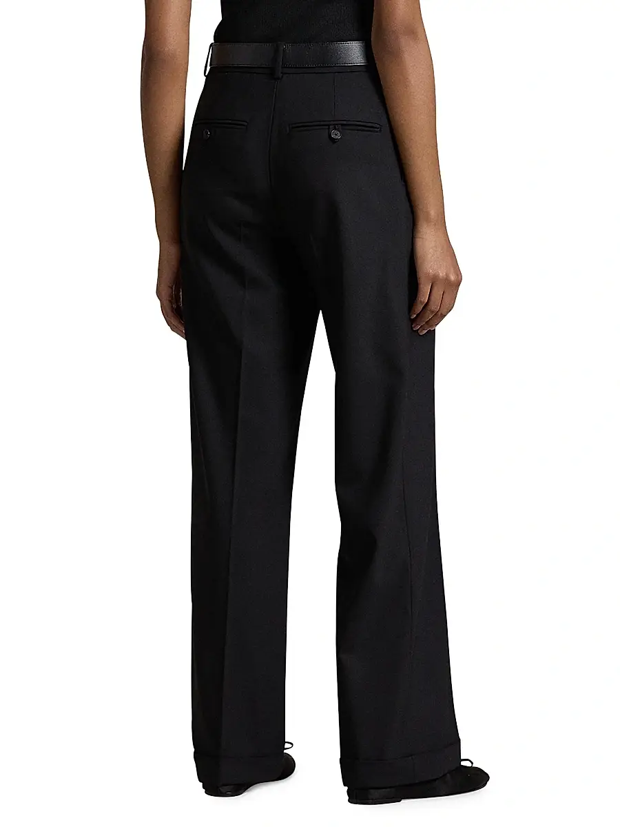 Polo Ralph Lauren Women's Wool Faille Straight-Leg Trousers | Thumbnail 4