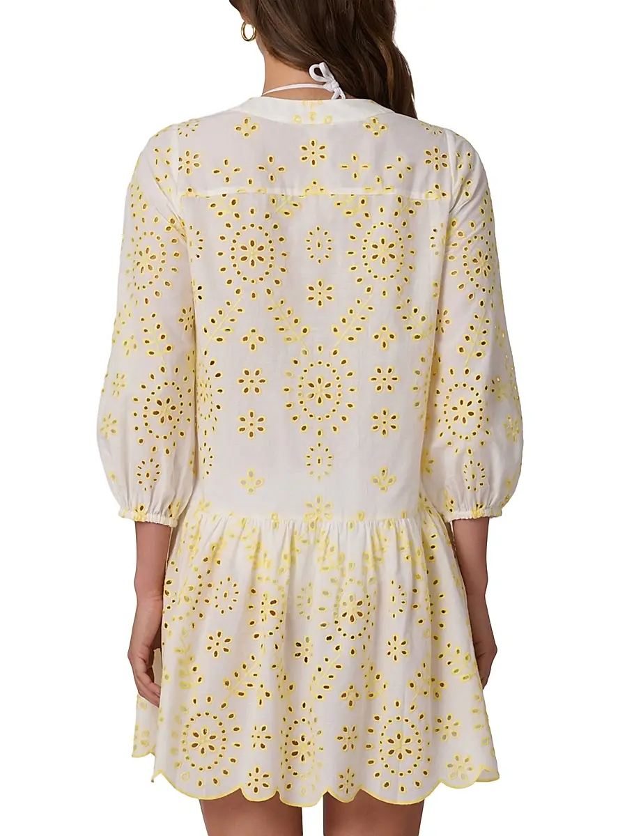 Shoshanna Women's Umbrella Broderie Anglaise Cotton Minidress | Thumbnail 4