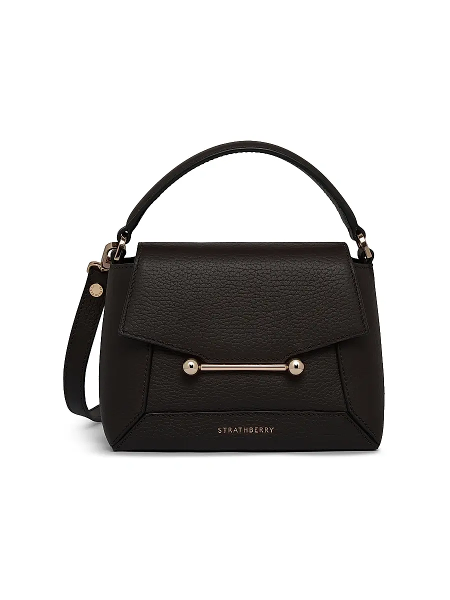Strathberry Women's Mosaic Leather Nano Top Handle Bag - Espresso | Image 1 Strathberry Women's Mosaic Leather Nano Top Handle Bag - Espresso | Image 1