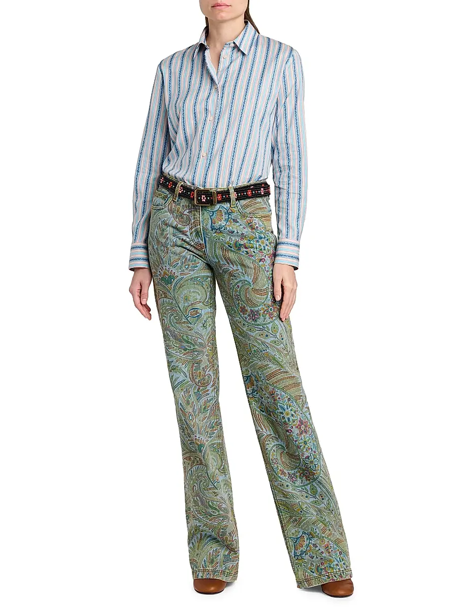 Etro Women's Floral Beaded Embroidered Belt | Thumbnail 2 Etro Women's Floral Beaded Embroidered Belt | Thumbnail 2