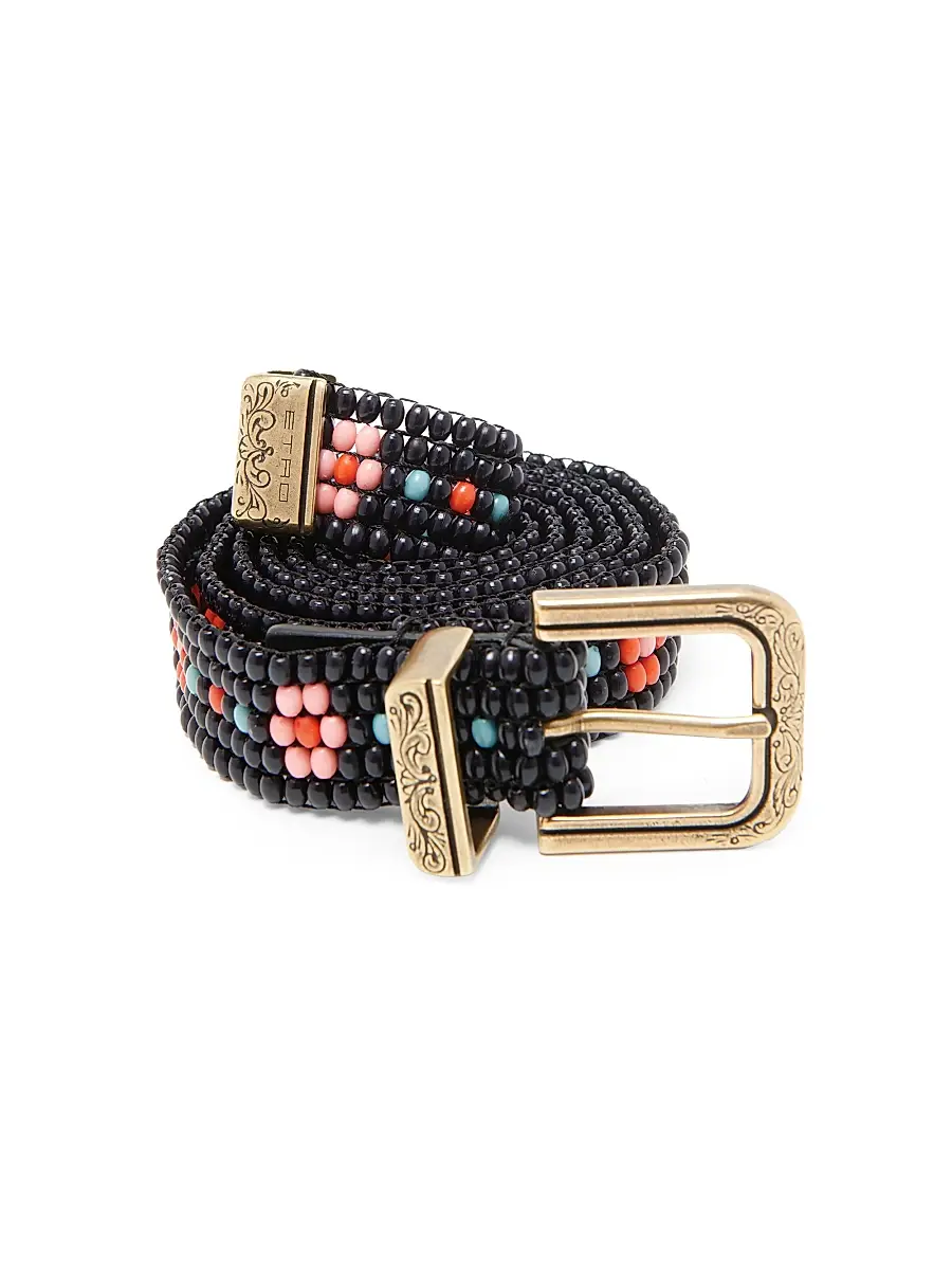 Etro Women's Floral Beaded Embroidered Belt | Thumbnail 4 Etro Women's Floral Beaded Embroidered Belt | Thumbnail 4