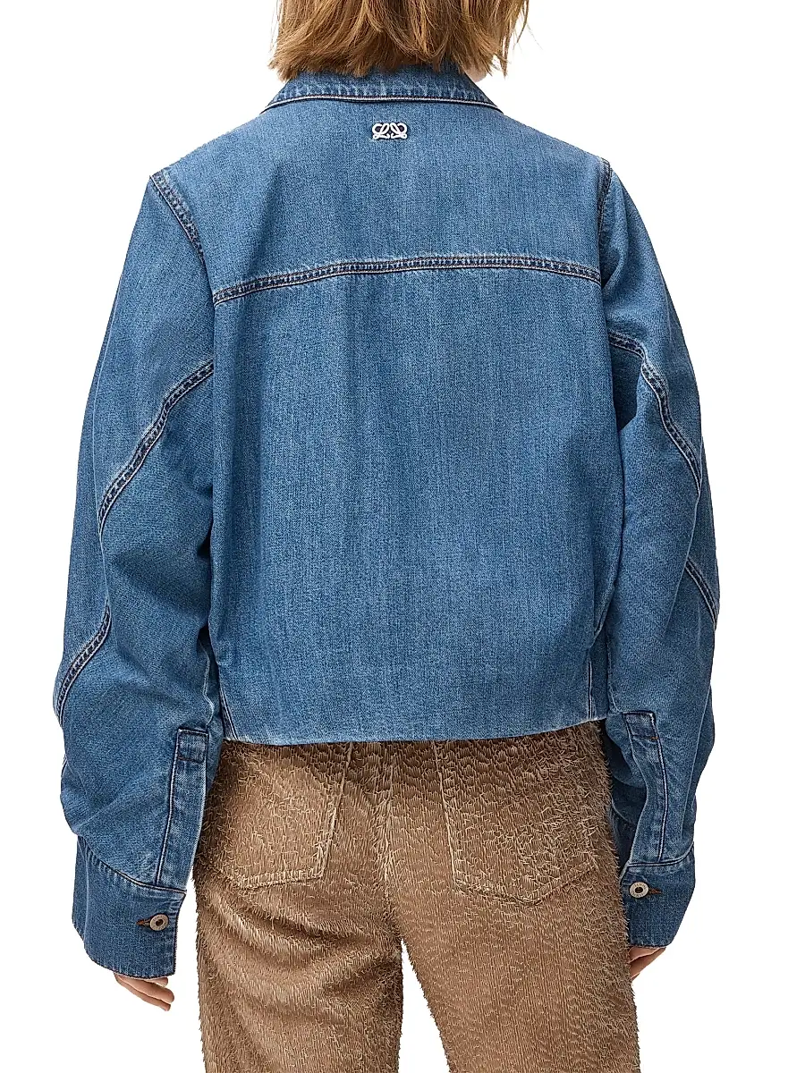 LOEWE Women's Denim Bomber Jacket - Light Blue | Thumbnail 4 LOEWE Women's Denim Bomber Jacket - Light Blue | Thumbnail 4