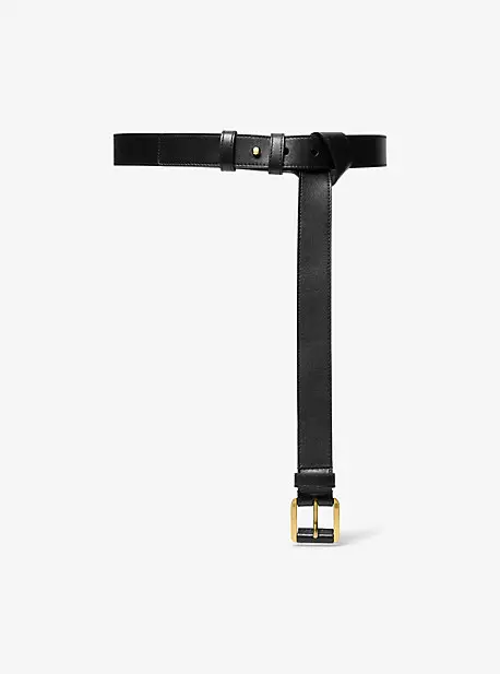 Michael Kors Collection Kaitlin Leather Trouser Belt in Black | Thumbnail 8 Michael Kors Collection Kaitlin Leather Trouser Belt in Black | Thumbnail 8