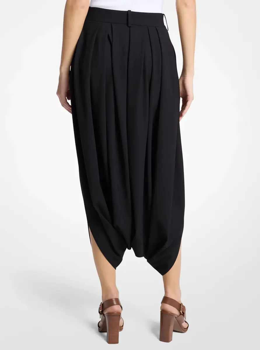 Michael Kors Collection Draped Tissue Wool Culottes in Black | Thumbnail 12