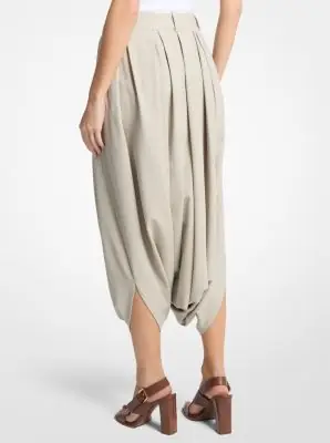 Michael Kors Collection Draped Tissue Wool Culottes in Black | Thumbnail 3