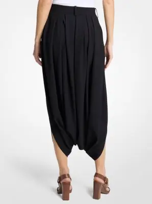 Michael Kors Collection Draped Tissue Wool Culottes in Black | Thumbnail 6