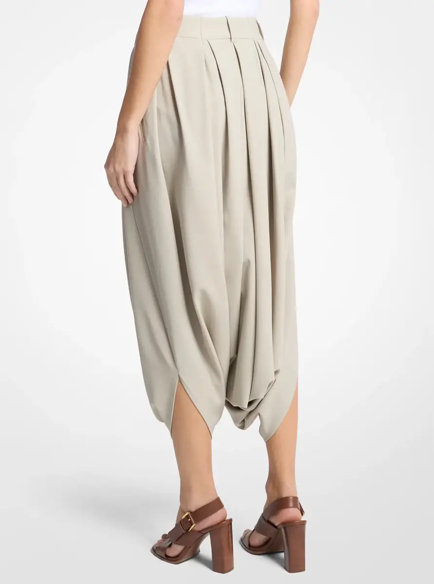 Michael Kors Collection Draped Tissue Wool Culottes in Black | Thumbnail 8