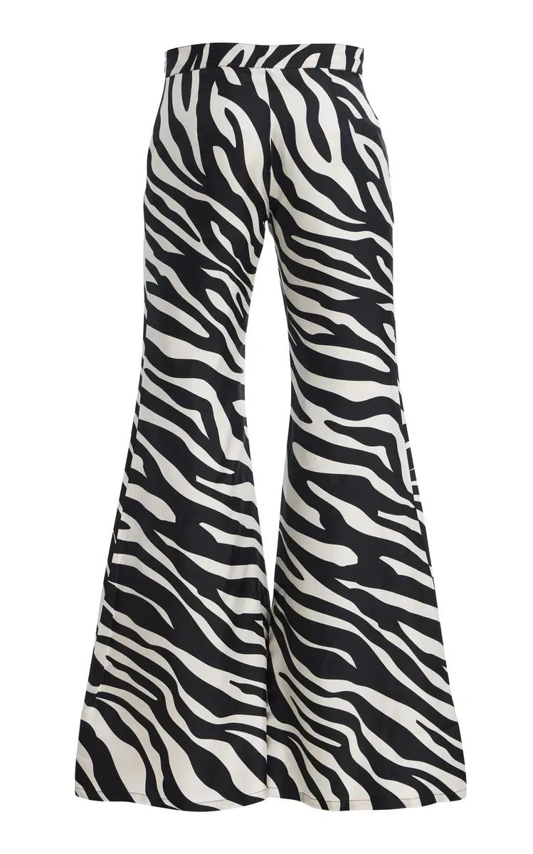 FRANÇOISE Zaoua Zebra Silk Flared-Leg Pants | Thumbnail 2