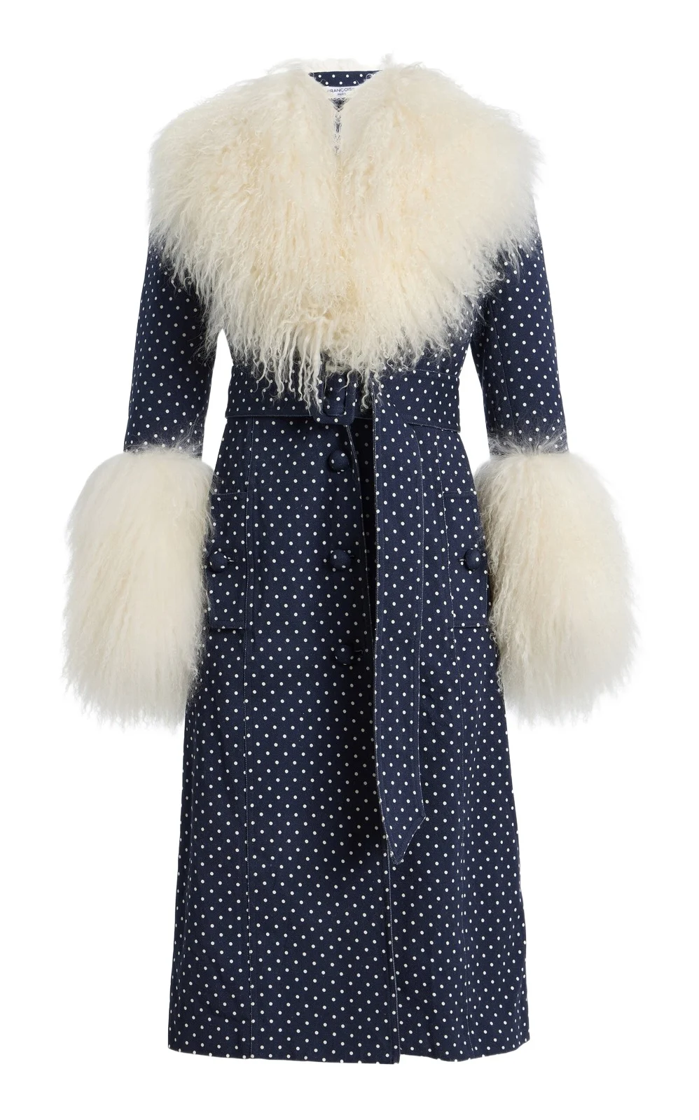 FRANÇOISE Tamara Fur Trim Cotton Coat