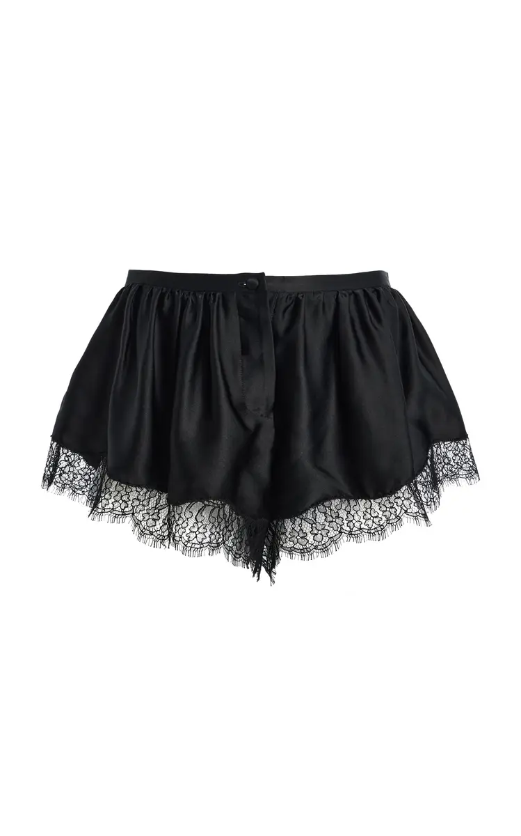 FRANÇOISE Lisette Ruffled Silk Mini Shorts | Thumbnail 2 FRANÇOISE Lisette Ruffled Silk Mini Shorts | Thumbnail 2