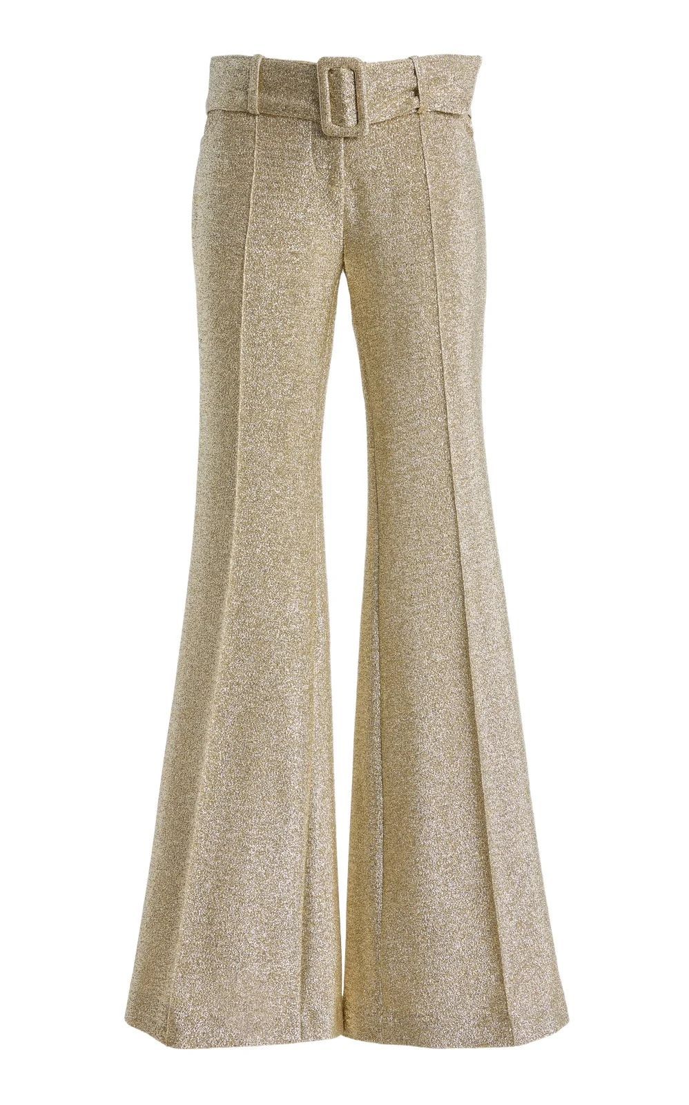 Clover Metallic Jersey Flared-Leg Pants