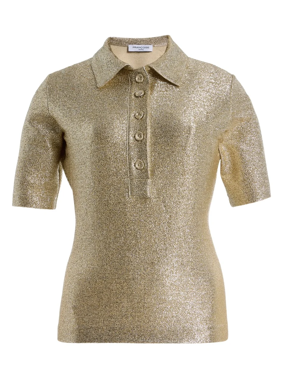 Clover Metallic Jersey Top