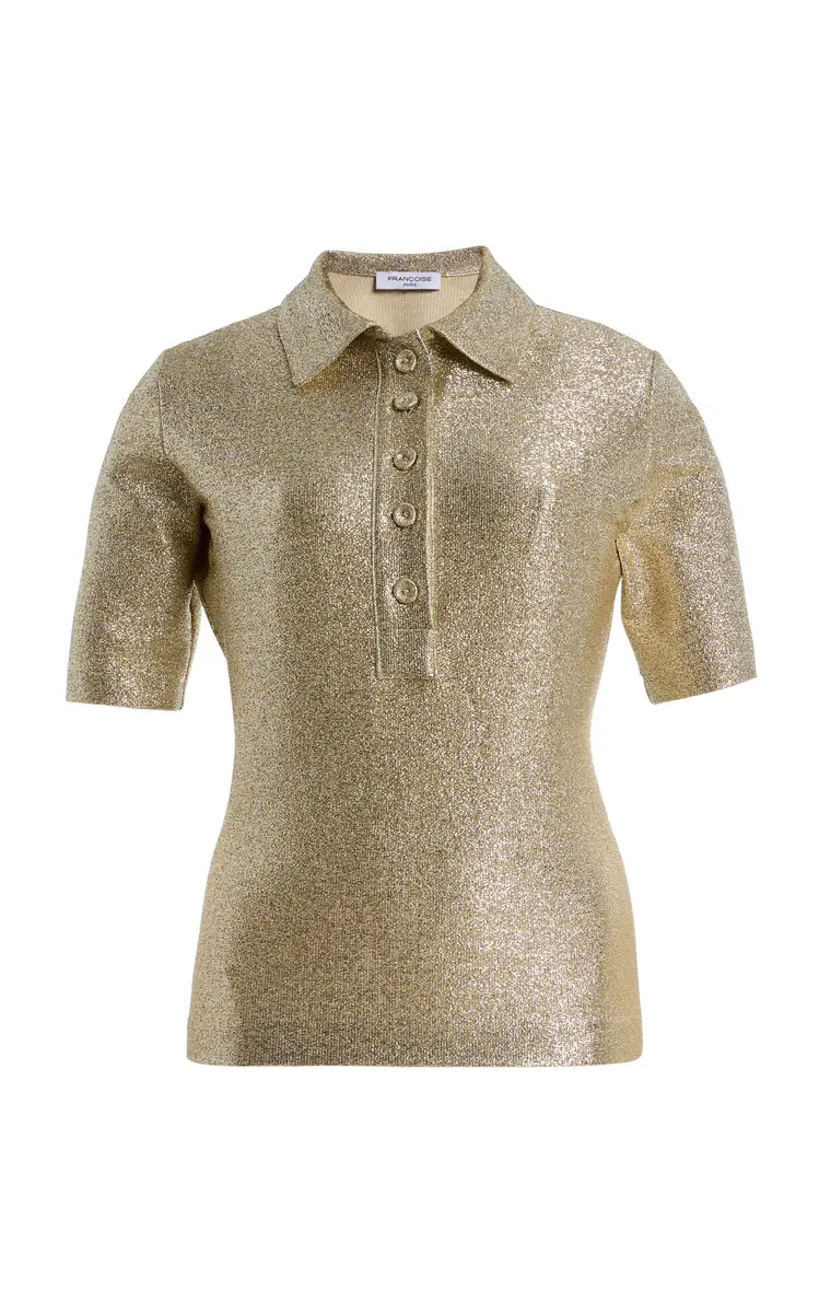 FRANÇOISE Clover Metallic Jersey Top