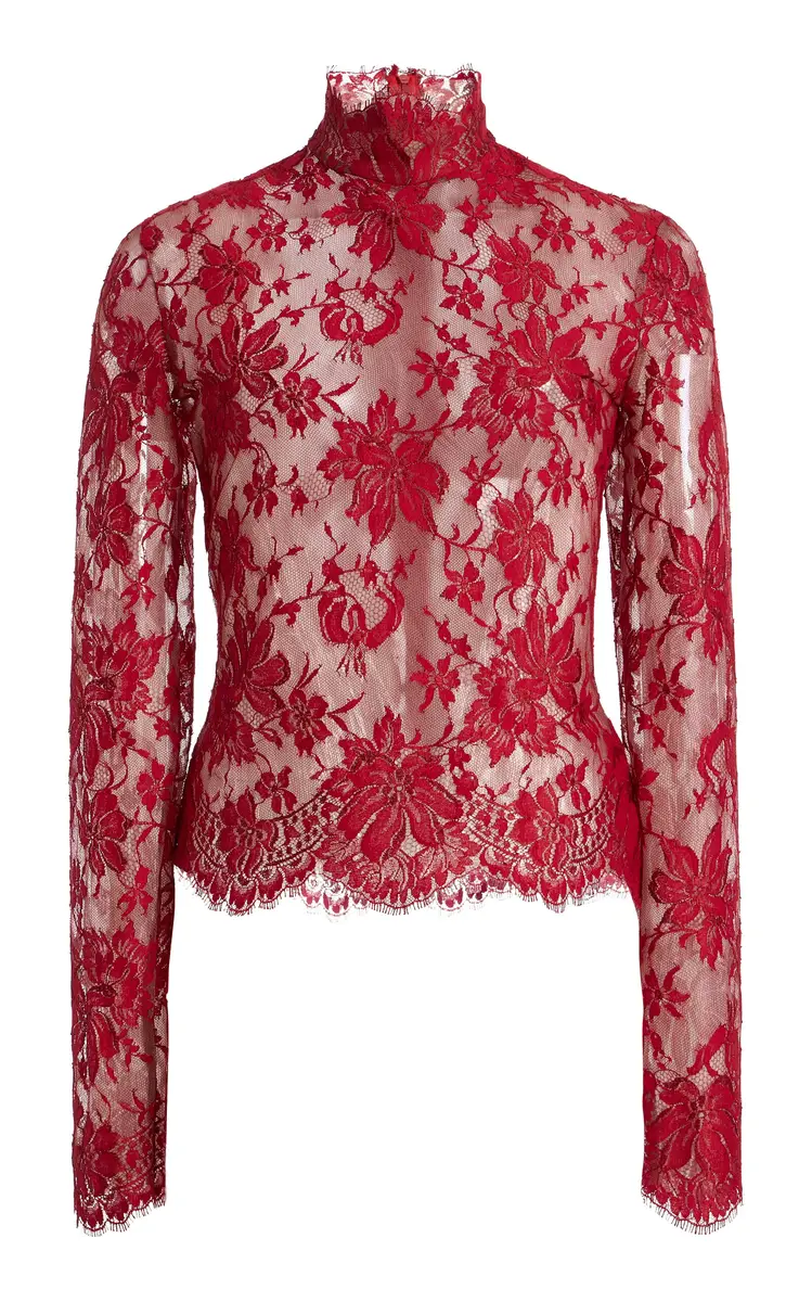 FRANÇOISE Paulina High Collar Lace Top | Thumbnail 2