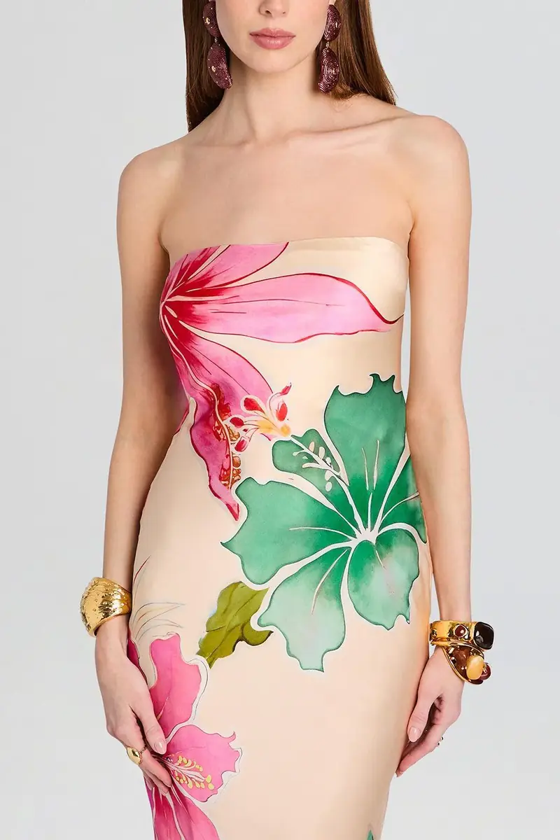 Retrofête Keaton Dress - Ivory Hibiscus Floral | Thumbnail 3