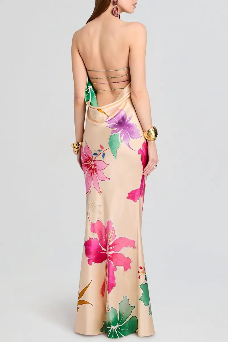 Retrofête Keaton Dress - Ivory Hibiscus Floral | Thumbnail 4