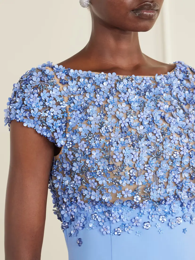 Oscar de la Renta Crystal-embellished Embroidered Wool-blend Gown | Thumbnail 4 Oscar de la Renta Crystal-embellished Embroidered Wool-blend Gown | Thumbnail 4