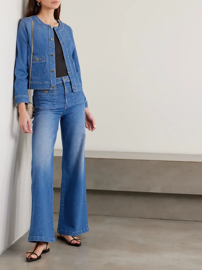 Mother Stashed Hustler Roller Sneak High-rise Flared Jeans | Thumbnail 2 Mother Stashed Hustler Roller Sneak High-rise Flared Jeans | Thumbnail 2