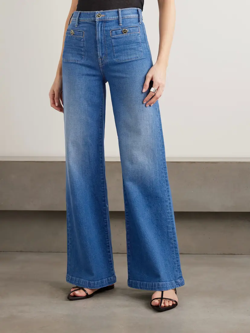 Mother Stashed Hustler Roller Sneak High-rise Flared Jeans | Thumbnail 3 Mother Stashed Hustler Roller Sneak High-rise Flared Jeans | Thumbnail 3