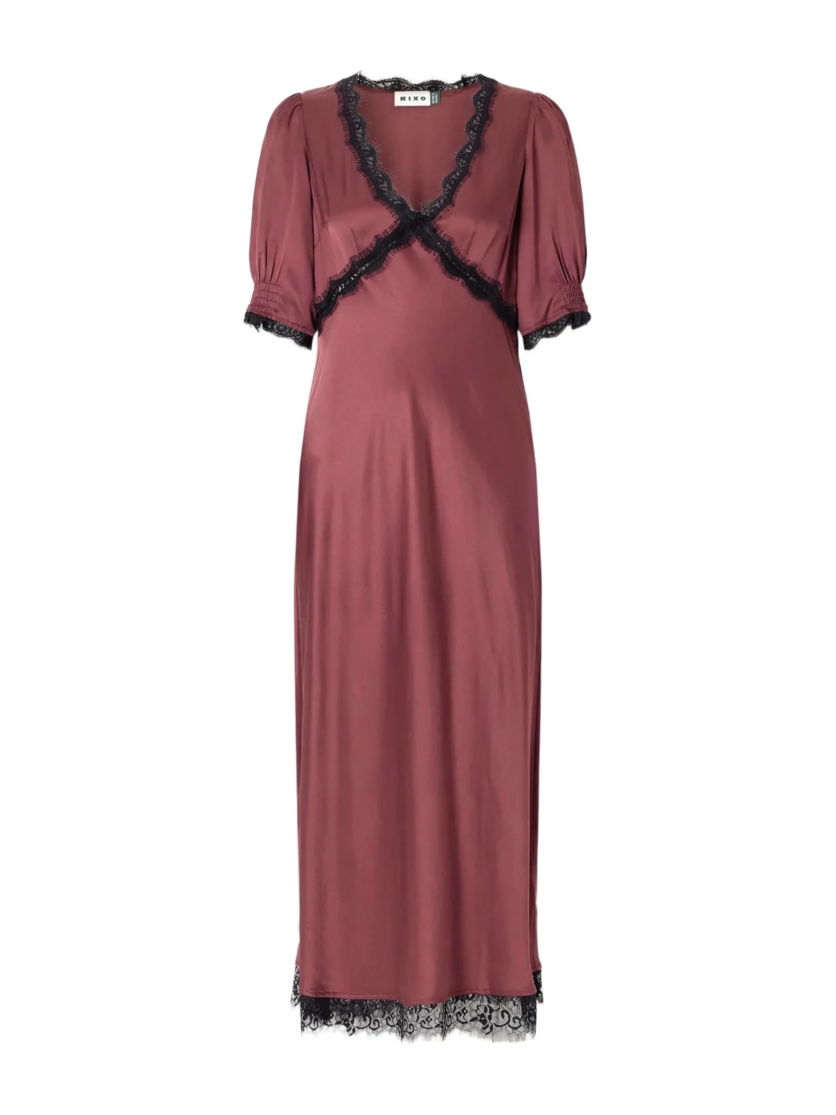 Annina Lace-trimmed Satin Midi Dress