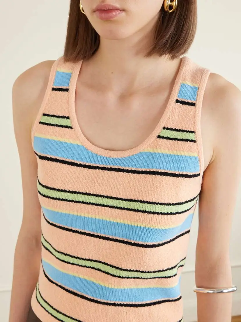 Rabanne Striped Cotton-blend Terry Tank | Thumbnail 4 Rabanne Striped Cotton-blend Terry Tank | Thumbnail 4