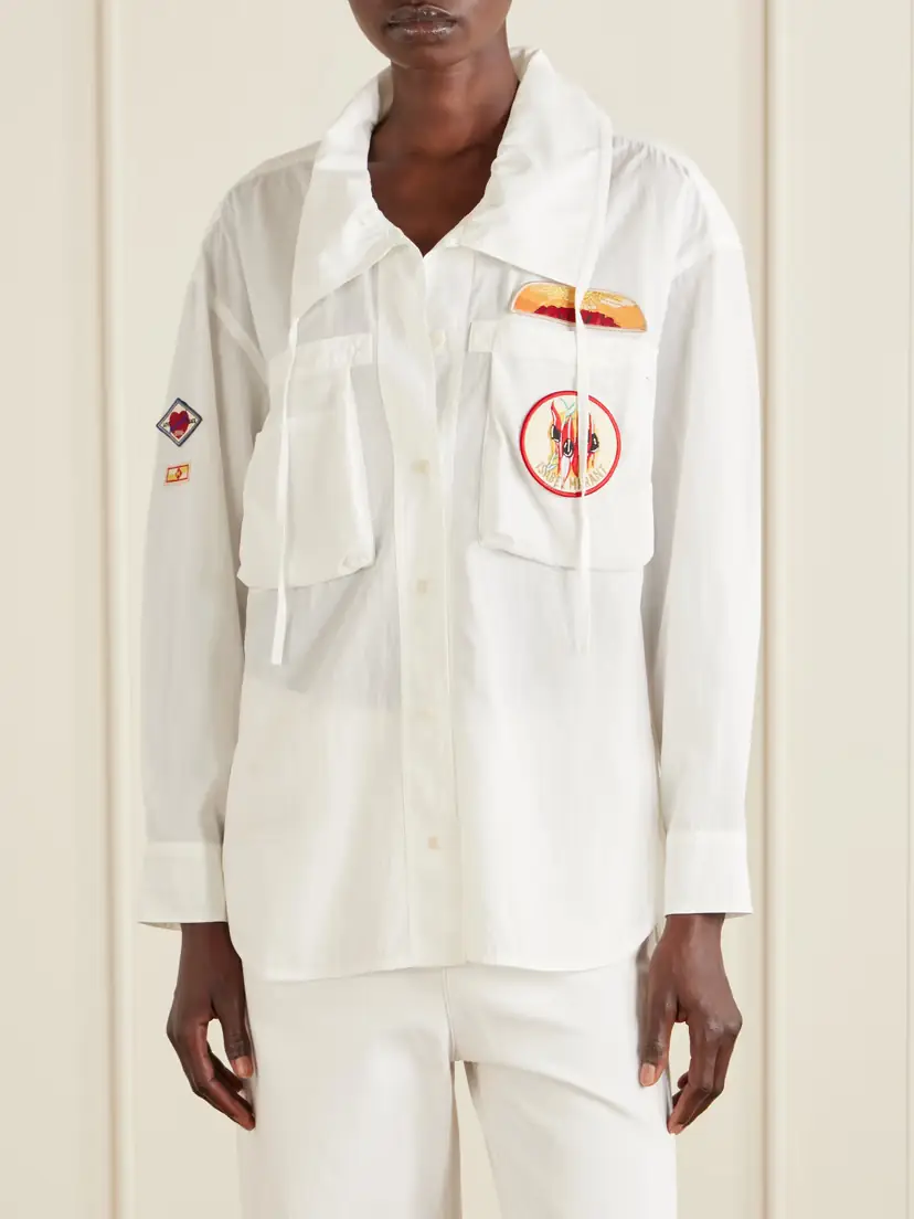 Isabel Marant Chely Appliquéd Tencel™ Lyocell Shirt | Thumbnail 3 Isabel Marant Chely Appliquéd Tencel™ Lyocell Shirt | Thumbnail 3