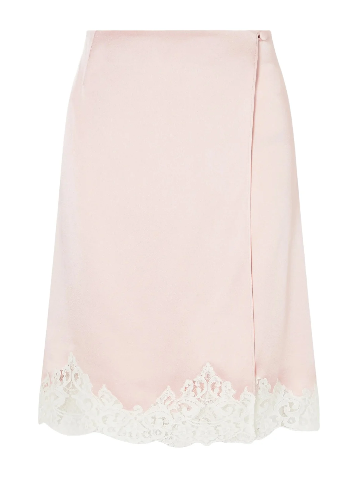 Lace-trimmed Satin Midi Skirt Lace-trimmed Satin Midi Skirt
