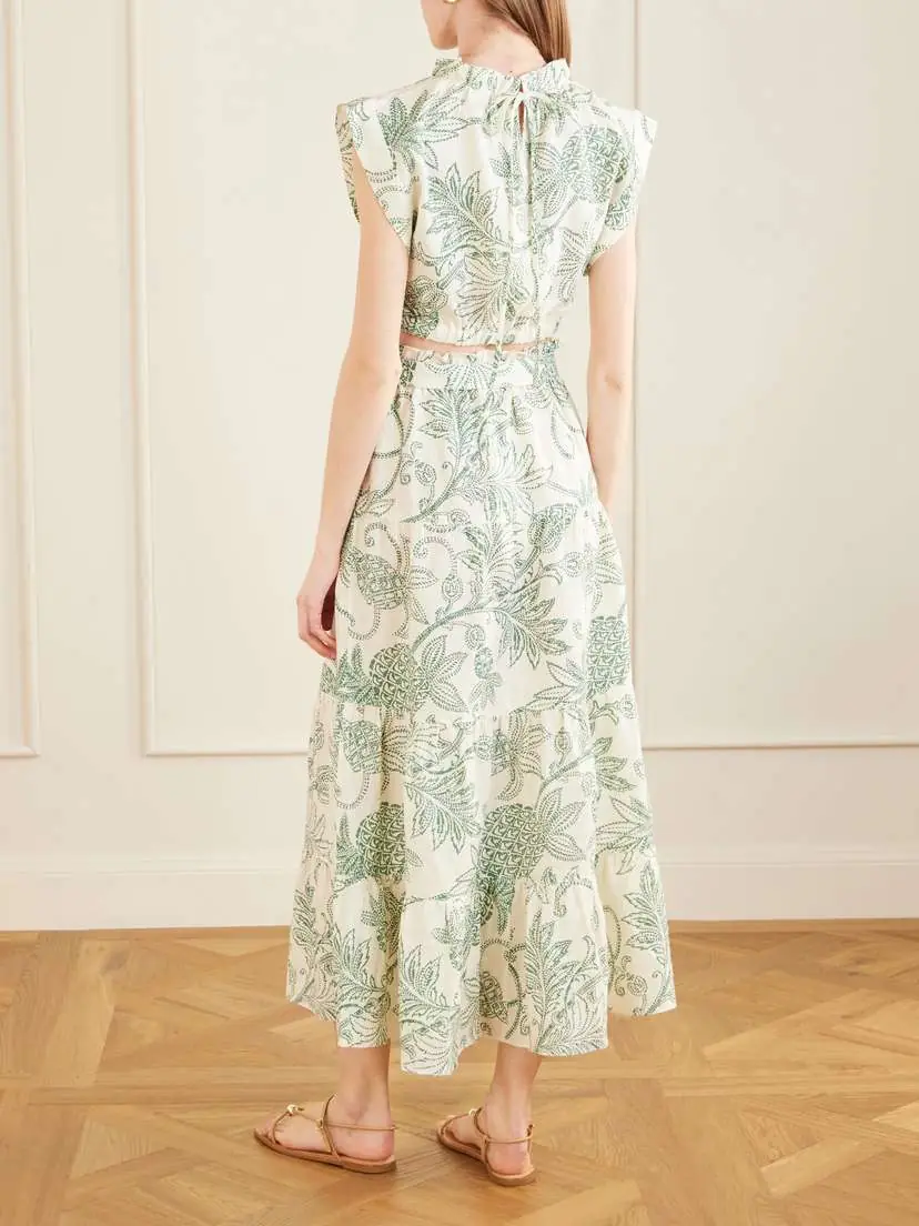 Lemlem Sanaa Tiered Printed Linen Midi Skirt | Thumbnail 4 Lemlem Sanaa Tiered Printed Linen Midi Skirt | Thumbnail 4