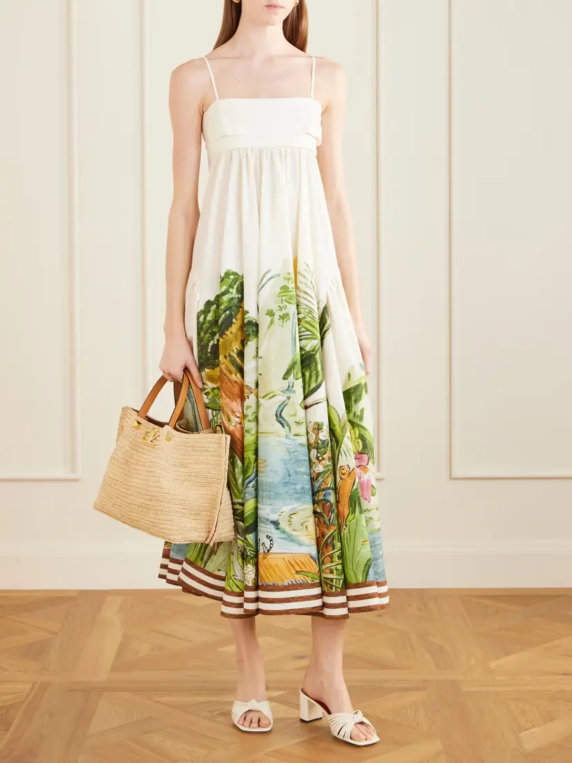 ALÉMAIS Printed Organic Cotton Midi Dress | Thumbnail 2