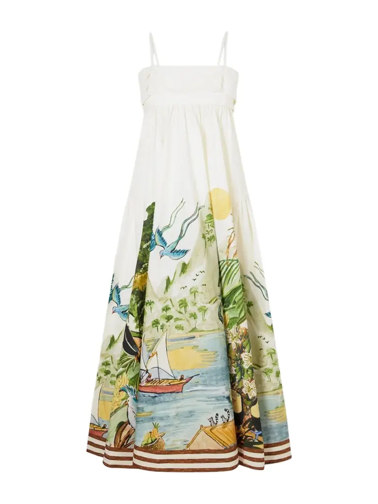Printed Organic Cotton Midi Dress Printed Organic Cotton Midi Dress