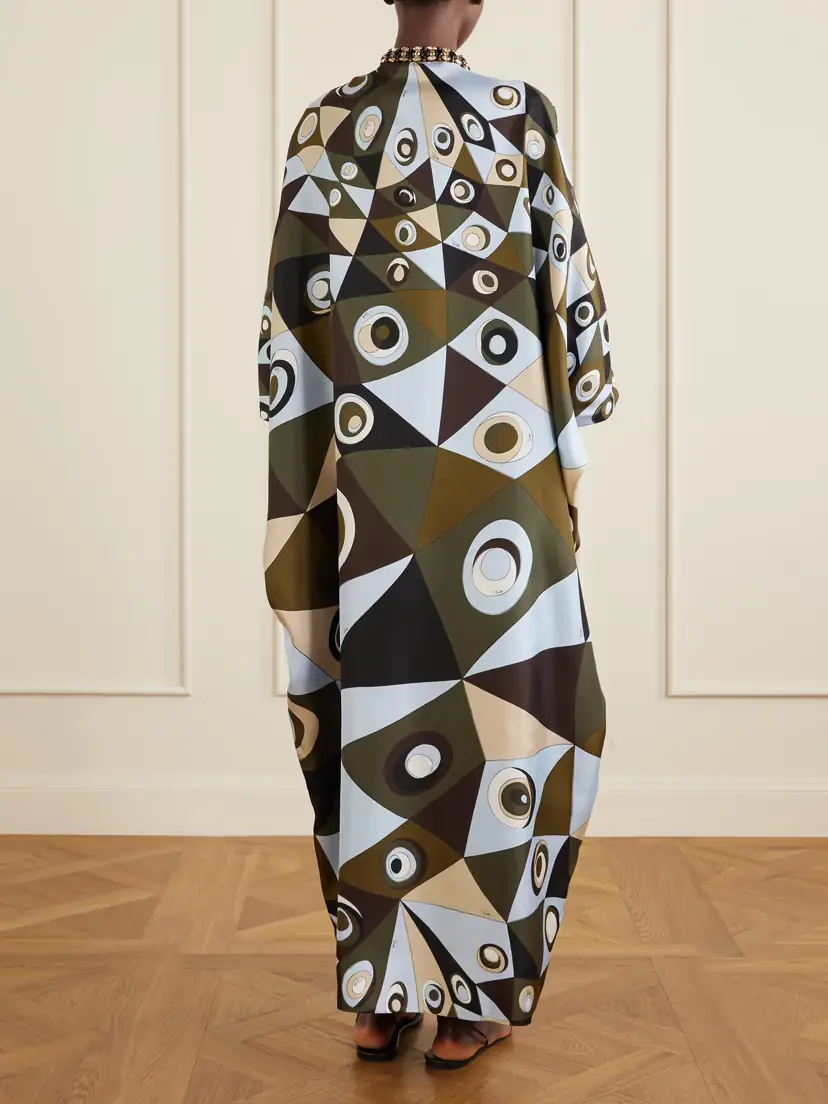 PUCCI Embellished Printed Silk-twill Kaftan | Thumbnail 3 PUCCI Embellished Printed Silk-twill Kaftan | Thumbnail 3