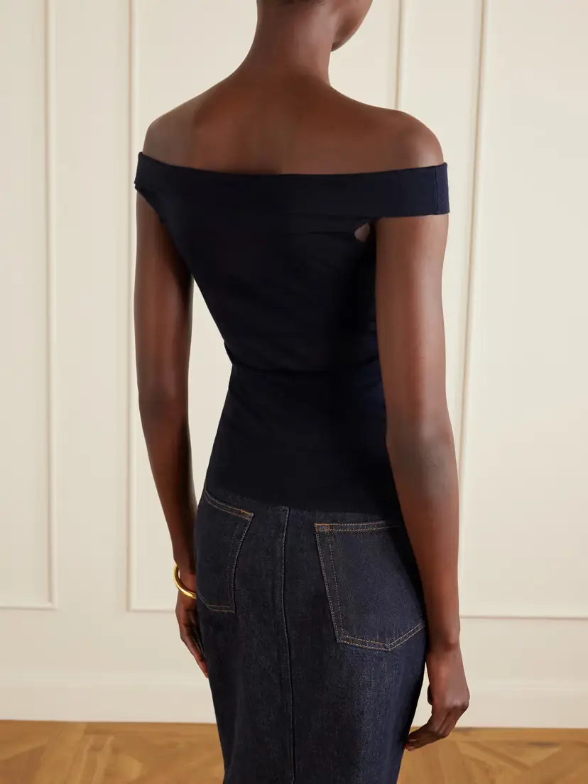 Arch4 Off-the-shoulder Silk And Cashmere-blend Top | Thumbnail 4 Arch4 Off-the-shoulder Silk And Cashmere-blend Top | Thumbnail 4