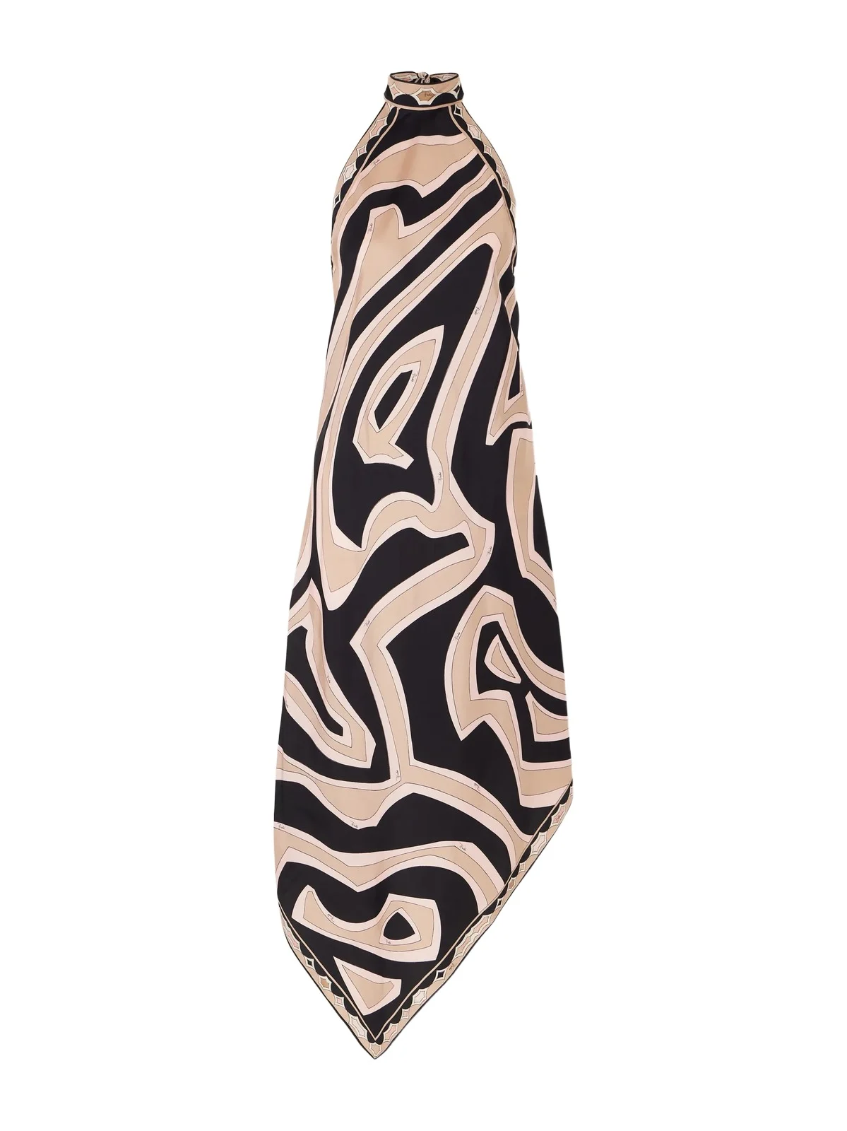Asymmetric Printed Silk-twill Halterneck Dress Asymmetric Printed Silk-twill Halterneck Dress