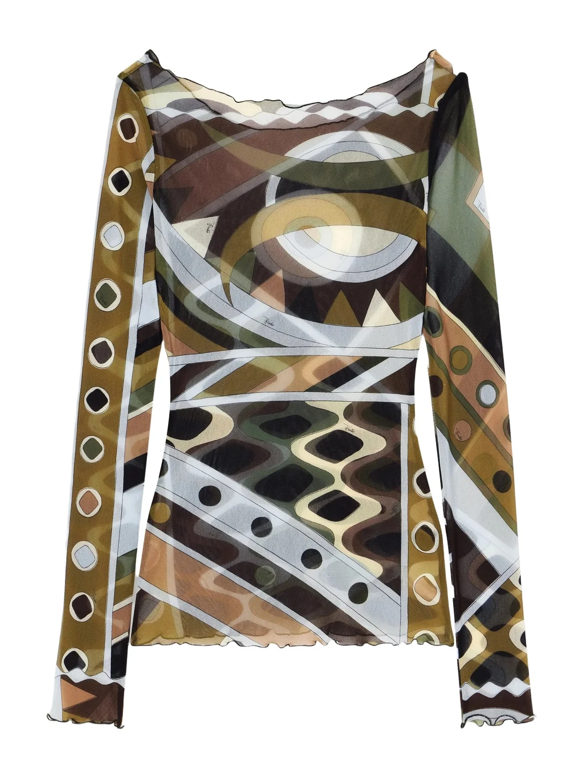 PUCCI Printed Stretch-tulle Top