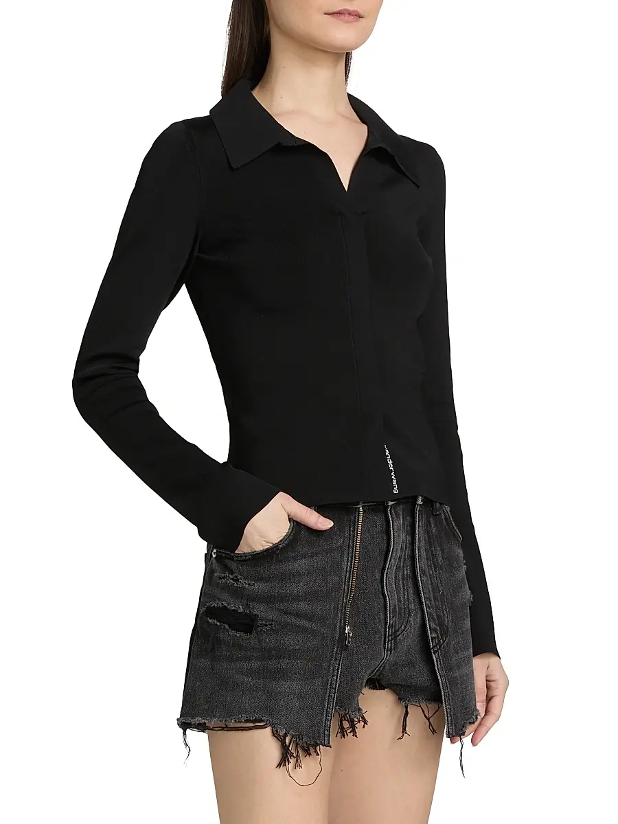 Alexander Wang Women's Fixed Polo Sweater | Thumbnail 4