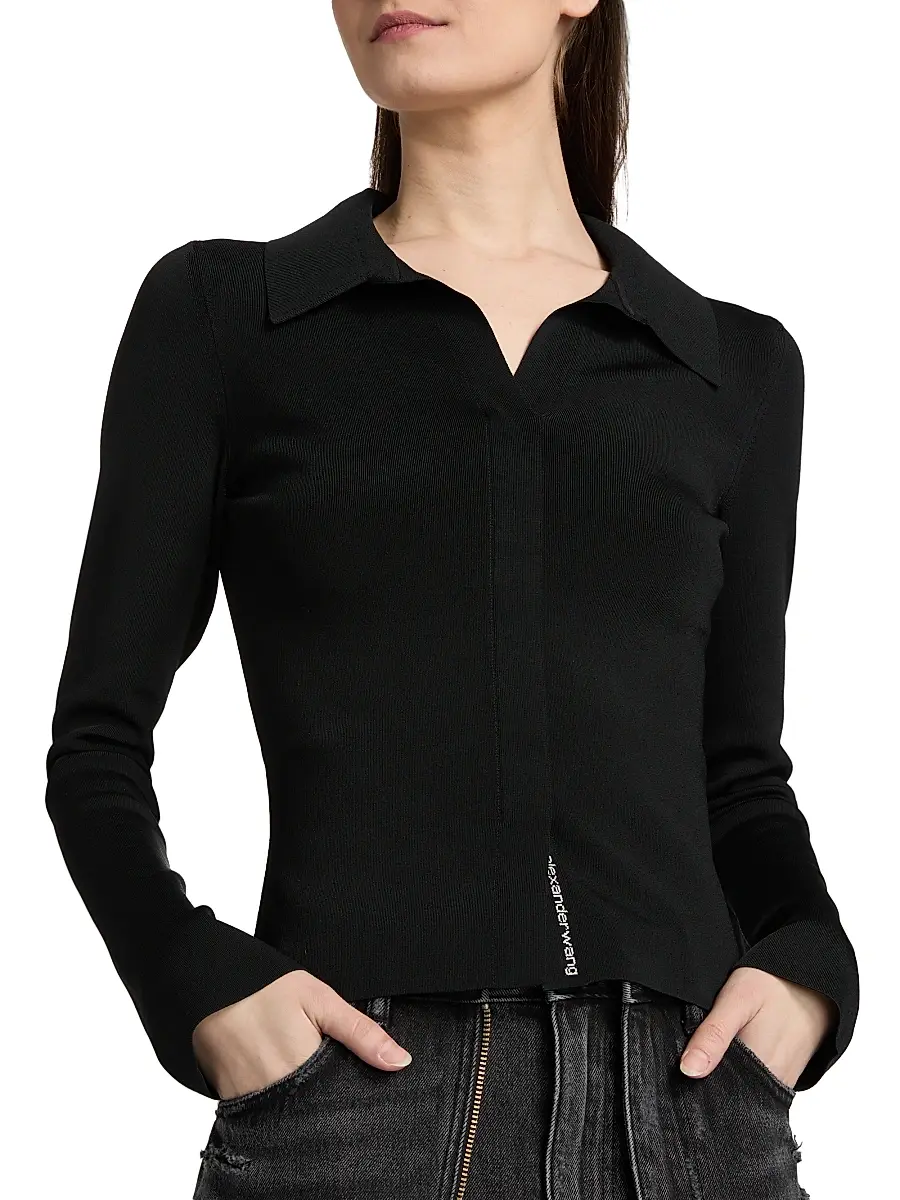 Alexander Wang Women's Fixed Polo Sweater | Thumbnail 6